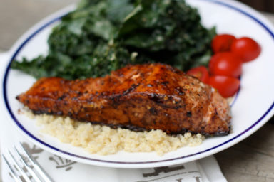 Easy Balsamic Salmon, adapted from Eating Well Magazine